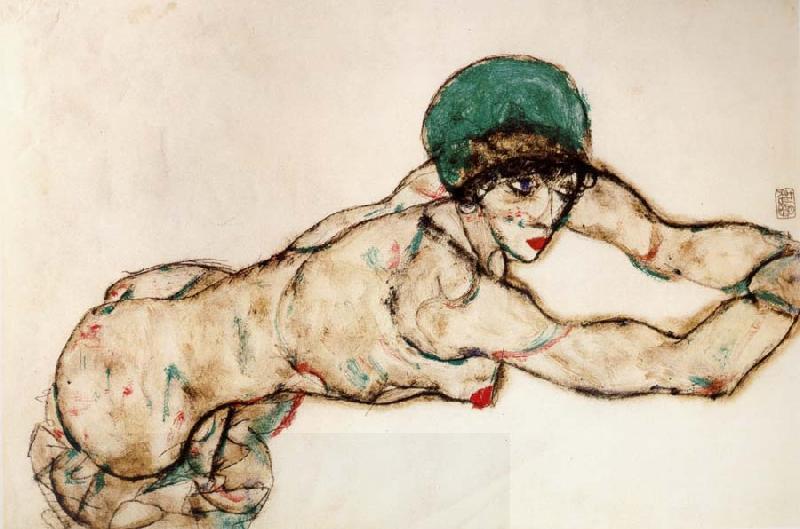 Egon Schiele Female Nude to the Right China oil painting art